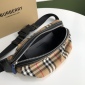 Replica Burberry - Leather-Trimmed Checked Nylon Belt Bag