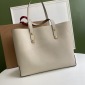 Replica Burberry Calfskin Crest Embossed Small Tote Bag