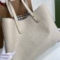 Replica Burberry Calfskin Crest Embossed Small Tote Bag