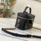 Replica Louis Vuitton Black Monogram Ink Lambskin Vanity PM Gold Hardware