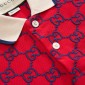 Replica GUCCI Cotton Piquet Polo With GG, Size M, Red, Ready-to-wear