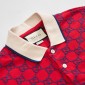 Replica GUCCI Cotton Piquet Polo With GG, Size M, Red, Ready-to-wear