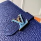 Replica LOUIS VUITTON LV Vertical Wallet Blue Taurillon