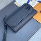 Replica Louis Vuitton Aerogram Portefeuille Pilot Trifold Wallet Leather Black