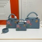 Replica LOUIS VUITTON LV X Yk Capucines Mini Olympe Blue Taurillon