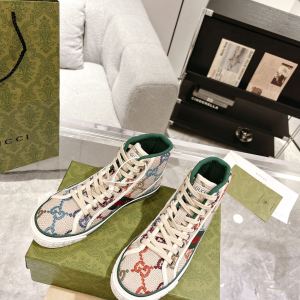 Tennis 1977 cloth high trainers Gucci Multicolour size 8.5 UK in Cloth - 31925940