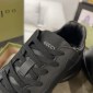 Replica Gucci Men's Black Leather Rhyton Low-top Logo Sneakers Shoes