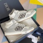 Replica DIOR - B27 Low-top Sneaker Gray And White Smooth Calfskin With Beige And Black Oblique Jacquard