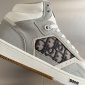 Replica DIOR - B27 Low-top Sneaker Gray And White Smooth Calfskin With Beige And Black Oblique Jacquard