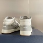 Replica DIOR - B27 Low-top Sneaker Gray And White Smooth Calfskin With Beige And Black Oblique Jacquard