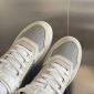 Replica B27 Gray and Beige Smooth Calfskin with Gray Dior Oblique Galaxy Leather High Top Sneakers
