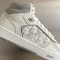 Replica DIOR - B27 High-top Sneaker White And Gray Smooth Calfskin With White Oblique Galaxy Leather