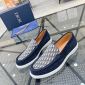 Replica DIOR - Granville Loafer Navy Blue Suede With Beige And Black Oblique Jacquard