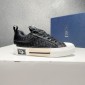 Replica DIOR - B23 Sneaker Navy Blue Cd Diamond Canvas And Smooth Calfskin