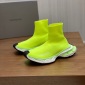 Replica Balenciaga Neon Green Knit Fabric Speed Slip On Sneakers Size 41