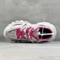 Replica Track Sneaker in White and Neon Pink Mesh and Nylon