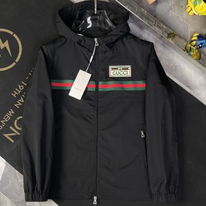 Gucci | Men Logo Reversible Cotton & Nylon Jacket Black