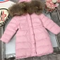 Replica Moncler Girls Down Jacket Long Puffer Jackets with Hooded Winter Knee Length Coat Outerwear for Kid