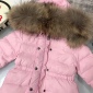 Replica Moncler Girls Down Jacket Long Puffer Jackets with Hooded Winter Knee Length Coat Outerwear for Kid