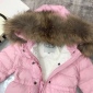 Replica Moncler Girls Down Jacket Long Puffer Jackets with Hooded Winter Knee Length Coat Outerwear for Kid