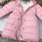 Replica Moncler Girls Down Jacket Long Puffer Jackets with Hooded Winter Knee Length Coat Outerwear for Kid