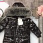 Replica High-Quality Hooded mens long down parka for Kids with Cotton Padding