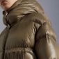 Replica Moncler Abbaye Contrast Branded Padded Jacket Brown