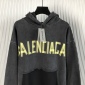 Replica Balenciaga Tape Type Popover Hoodie Washed Black