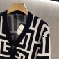 Replica Balmain - monogram-print V-neck cardigan