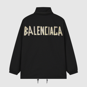Balenciaga Men's Tape Type Short Windbreaker - Black