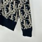 Replica Dior Christian Oblique Jacquard Wool Sweater Beige Blue in Black for Men