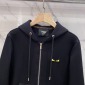 Replica Fendi Logo-embroidered Fleece-back Cotton-jersey Zip-up Hoodie In Black