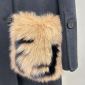 Replica Fendi Long-Sleeve Fox Fur-Trim Pocket Logo Coat