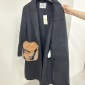 Replica Fendi Long-Sleeve Fox Fur-Trim Pocket Logo Coat