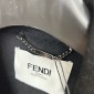 Replica Fendi Long-Sleeve Fox Fur-Trim Pocket Logo Coat