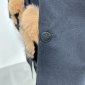 Replica Fendi Long-Sleeve Fox Fur-Trim Pocket Logo Coat