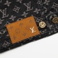 Replica LOUIS VUITTON Made To Order Embroidered Monogram Denim Overshirt Black. Size 50