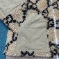 Replica GUCCI Maxi GG Wool Jersey Jacket, Size L, Beige