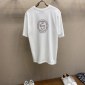 Replica GUCCI White double G embroidered short sleeve with back strap print