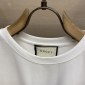 Replica GUCCI White double G embroidered short sleeve with back strap print