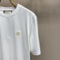 Replica GUCCI White double G embroidered short sleeve with back strap print