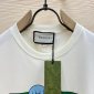 Replica Gucci Gucci Belt Logo Floral Patch Cotton T-Shirt