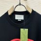 Replica GUCCI Black Oversized Interlocking G Logo Print Cotton Jersey T Shirt