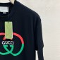 Replica GUCCI Black Oversized Interlocking G Logo Print Cotton Jersey T Shirt