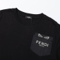 Replica Fendi 23ss chest pocket flocking printed T-shirt short sleeve