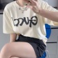 Replica Gucci Beige graffiti print short-sleeved T-shirt