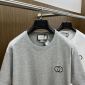 Replica Gucci  round neck short-sleeved embroidery logo T-shirt grey