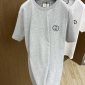 Replica Gucci  round neck short-sleeved embroidery logo T-shirt grey