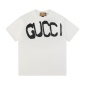 Replica GUCCI co-branded Balenciaga hand-painted graffiti letters solid color round neck short sleeve