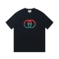 Replica Gucci Digital printing double G letter logo short-sleeved T-shirt black